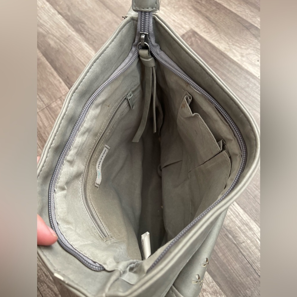 Maurice’s cottagecore grey flap crossbody messenger bag eyelet Westerncore - Picture 4 of 7